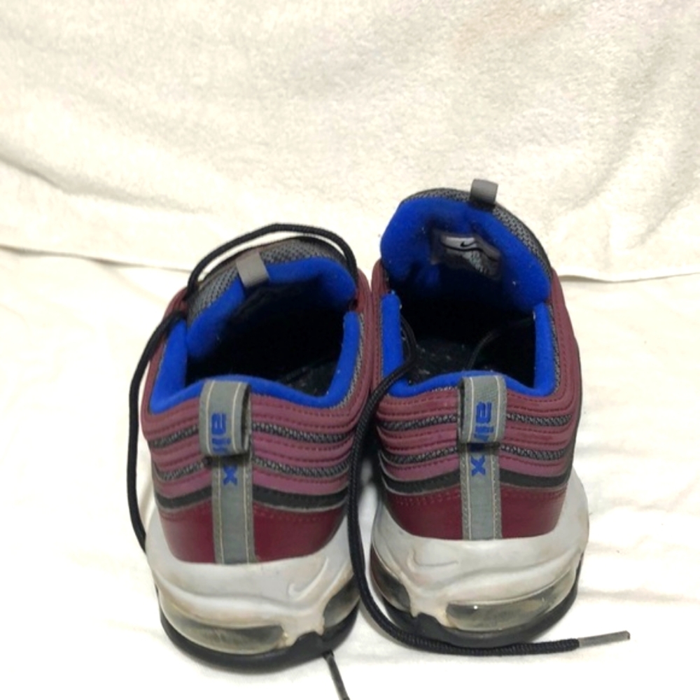 🔥👟🔥 Nike Air Max 97 Burgundy with Blue Swoosh - Picture 6 of 6